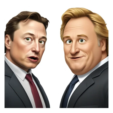 Elon musk vs Gérard Depardieu sticker