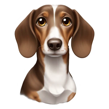 Brown and white Dapple Dachshund  sticker