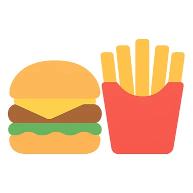 burger and fries sticker