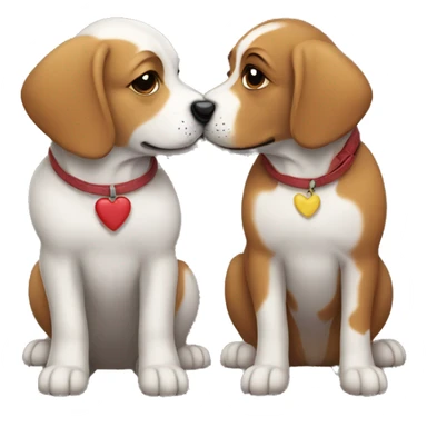 two dogs kissing sticker