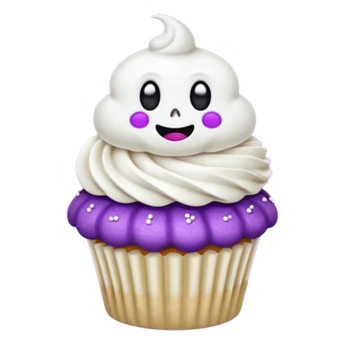 cupcake fantasma roxo e branco sticker