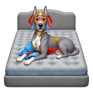 Gray Great Dane on king size mattress floppy ears sticker