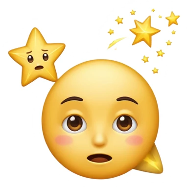 shooting star emoji with a sarcastic, exasperated face, rolling its eyes, frustrated humorous expression sticker