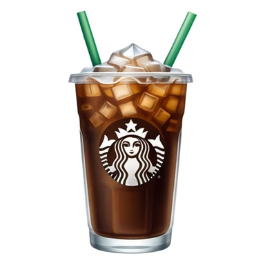 Starbuck ice coffee with ice cubes sticker