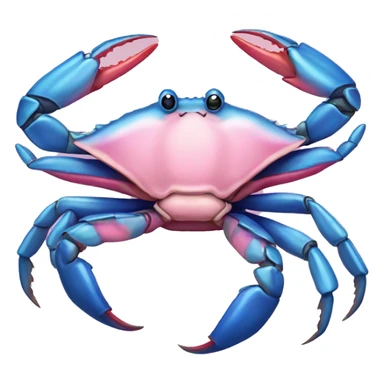 Blue crab with pink bow sticker