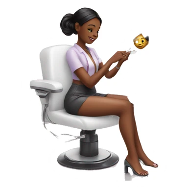 Girl getting a manicure at nail salon sticker