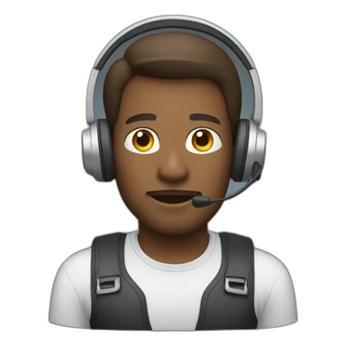 man with headset and mic sticker