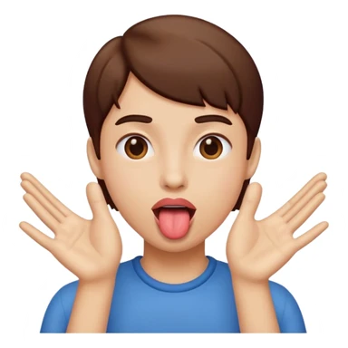 Toungue out with hands to the side sticker