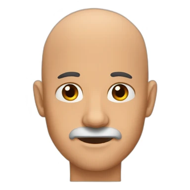 Bald Man brown eyes Moose Antlers sticker