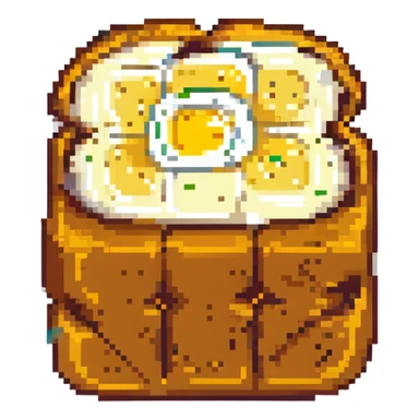 a piece of bread with mayonnaise sticker