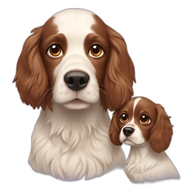 Spaniel dog and boy sticker