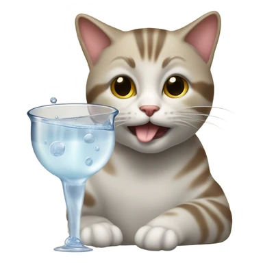 cat drinking tris sticker