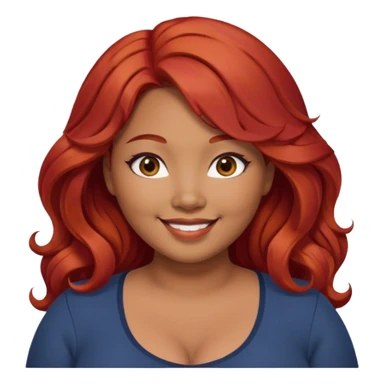 Plus size red hair brown face small eyes long hair Asian eyes small eyes wavy hair sticker