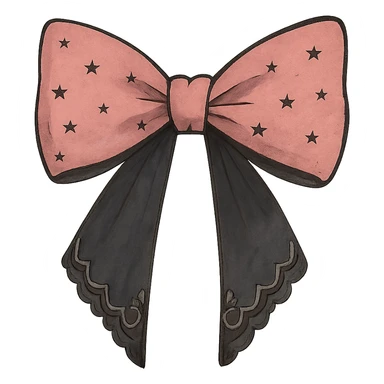 pink and black gothic bow sticker