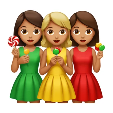 Three mean girls red green yellow candy sticker