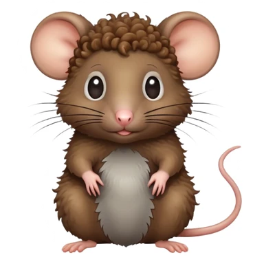 rat with curly hair sticker