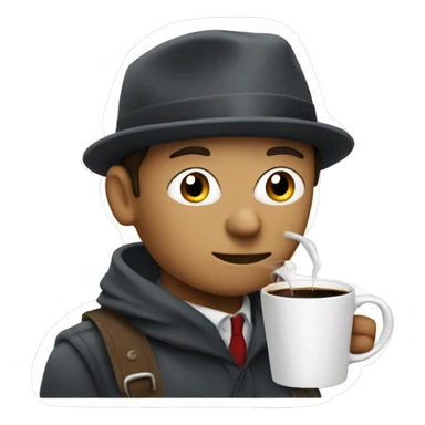 london with a person drinking coffe sticker