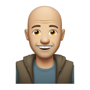 Ugly bald man with big teeth sticker