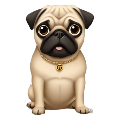 Pug wearing Gucci ￼ sticker