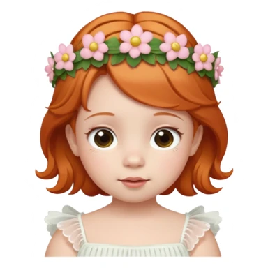 baby with flower tiara ginger sticker