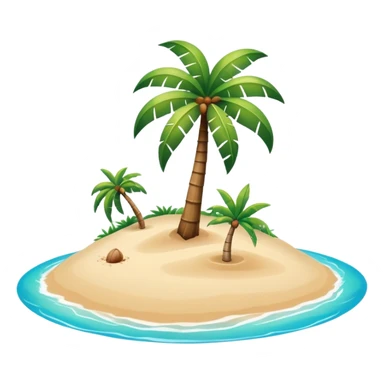 island with a coconut tree and beach sticker