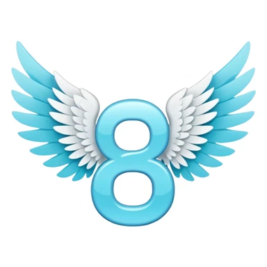 Number cyan 67 with white wings  sticker