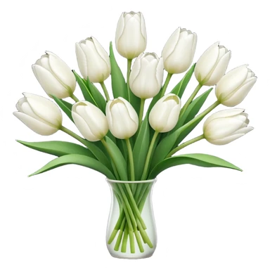 White tulips bouquet sticker