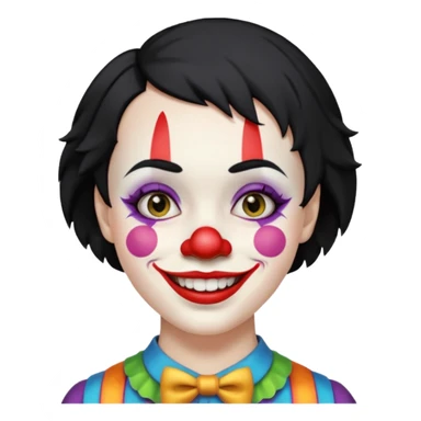 short hair black clown sticker