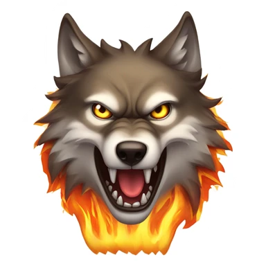 A wolf blowing fire out of his mouth in anger sticker
