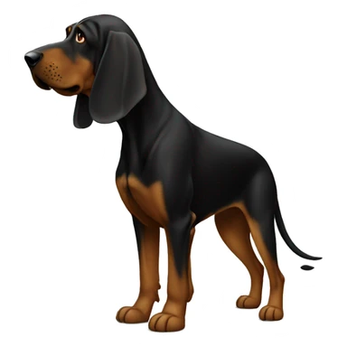Black bloodhound standing  sticker