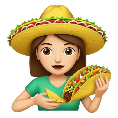 taco eating woman sticker