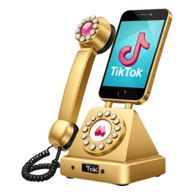 tiktok on gold diamond phone sticker