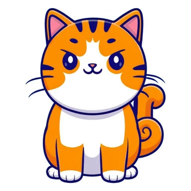adorable plump orange cat, complete body sticker