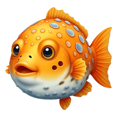 All Orange Puffer fish sticker