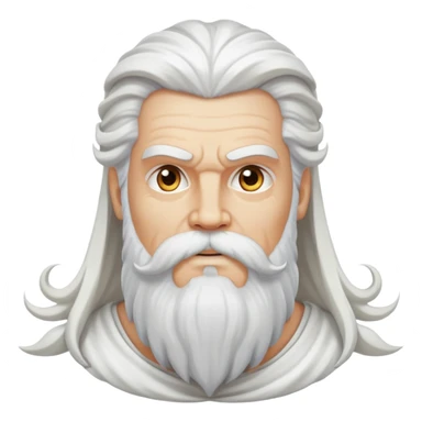 God, Zeus-like figure with long white hair, thunder, beard and white mustache sticker