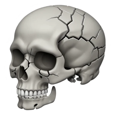 Mind blown skull face for png sticker