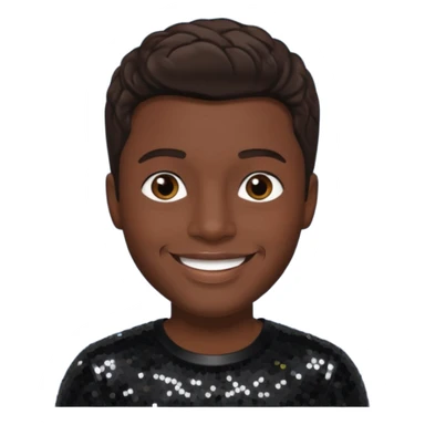 Nathan Morris from Boyz II Men with dark brown hair, black sequin outfit sticker