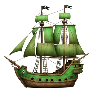 green pirate ships sticker