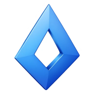 A sleek and elegant upwards arrow icon in a single, vibrant shade of cobalt blue (#0047AB). The style is minimalist 3D with soft gradient shading. The arrow is symmetrical, has a sharp but refined point, and its body is fluid and modern. The background is transparent. sticker