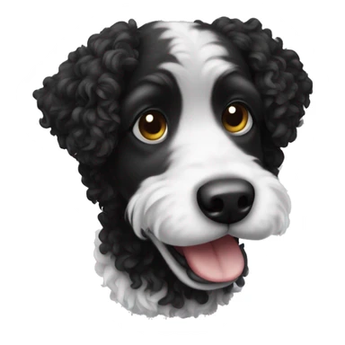 Black and white curly dog sticker