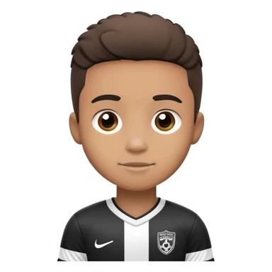 Cute cartoon soccer player wearing Angers SCO black and white jersey sticker