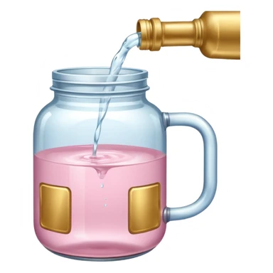 Light pink and gold jar pouring water sticker