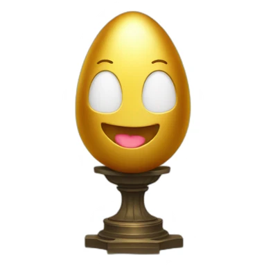 smiling golden egg on a pedestal sticker