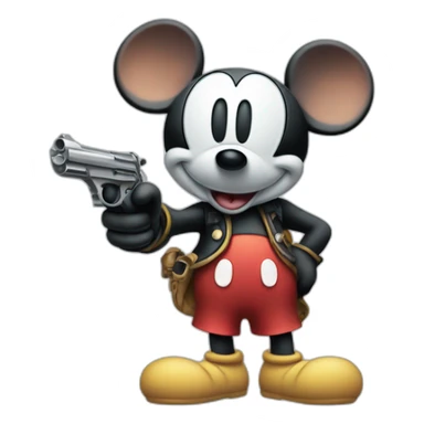 mickey-mouse-holding-pistol sticker