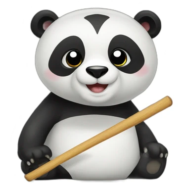 panda en monopatin sticker