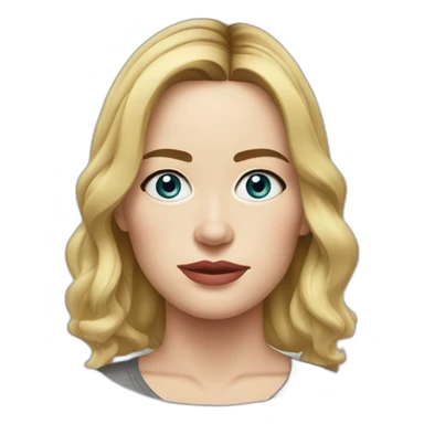 blonde Emily blunt serious cartoon wearing tee sticker