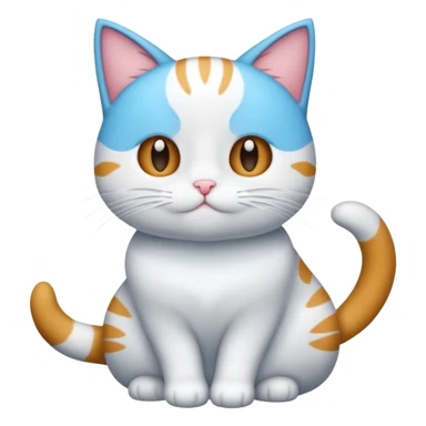 Gato celeste con blanco animado sticker