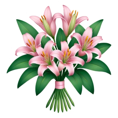 bouquet of baby pink lilies sticker