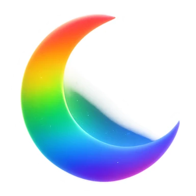 gay pride emoji, rainbow moon, glowing and dreamy sticker