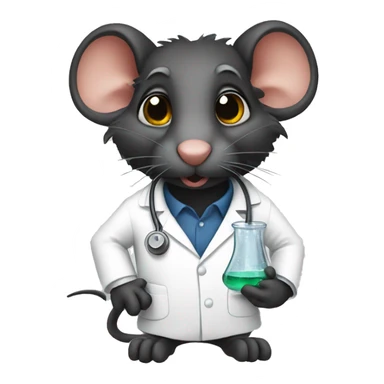 Black rat scientist sticker